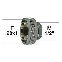 Adaptateur Robinet - Laiton Chromé - F28x100 à M1/2'' - Ecoperl