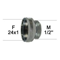 Adaptateur Robinet - Laiton Chromé - F24x100 à M1/2'' - Ecoperl