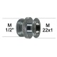 Adaptateur Robinet - Laiton Chromé - M22x100 à M1/2" à épaulement - Ecoperl
