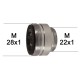Adaptateur Robinet - Laiton Chromé - M22x100 à M28x100 - Ecoperl