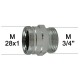 Adaptateur Robinet - Laiton Chromé - M28x100 à M3/4 + Brise-jet étoile + joint NBR 24x1