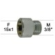 Adaptateur Robinet - Laiton Chromé - F15x100 à M3/8'' - Ecoperl