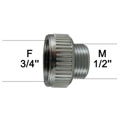 Adaptateur raccord ABS - F20x27 (3/4'') à M15x21 (1/2'')