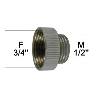 Adaptateur raccord Laiton - F20x27 (3/4'') à M15x21 (1/2'') - Ecoperl