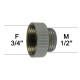 Adaptateur raccord Laiton - F20x27 (3/4'') à M15x21 (1/2'') - Ecoperl