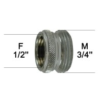 Adaptateur raccord Laiton - Moleté - F15x21 (1/2'') à M20x27 (3/4'') - Ecoperl