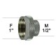Adaptateur raccord Laiton - Moleté - F26x34 (1'') à M15x21 (1/2'')
