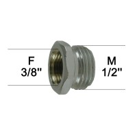 Adaptateur raccord Laiton - Hexagonal - F12x17 (3/8'') à M15x21 (1/2'') - Ecoperl