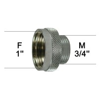 Adaptateur raccord Laiton - Moleté - F26x34 (1'') à M20x27 (3/4'') - Ecoperl