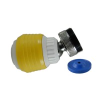 Aérateur 2 jets DUOJET Jaune - Rotule Laiton - 6 litres/min. - F22x100