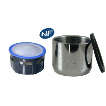 Mousseur aérateur 8 litres - F22x100 - Eco 47% - Bague Femelle - Grille inox - NF EN 246