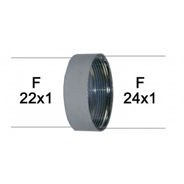 Lot de 100 Adaptateurs bague Robinet - Laiton Chromé - F22x100 à F24x100