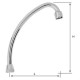Bec col de cygne 1/2'' - H240 / L200 mm - Portée plate - Standard - Tube 14 - NF EN 246