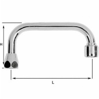 Bec poignée 1/2'' - H80 / L150 mm - Portée plate - Tube 14 - Standard - NF EN 246 