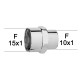 Adaptateur raccord Laiton - Hexagonal - F15x100 à F10x100