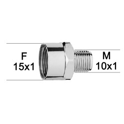Adaptateur raccord Laiton - Hexagonal - F15x100 à M10x100