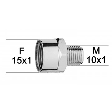 Adaptateur raccord Laiton - Hexagonal - F15x100 à M10x100