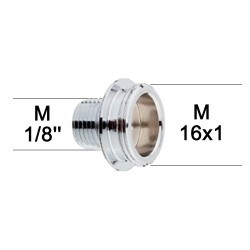 Adaptateur raccord Laiton - M1/8'' à M16x100
