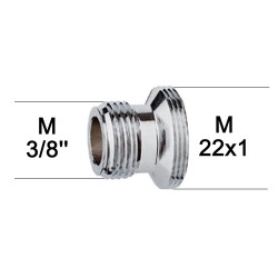 Adaptateur raccord Laiton - M3/8'' à M22x100