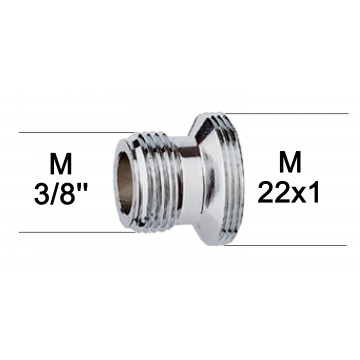 Adaptateur raccord Laiton - M3/8'' à M22x100