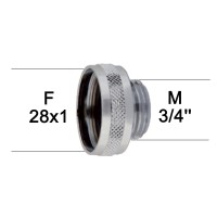 Adaptateur raccord Laiton - Moleté - F28x100 à M3/4''