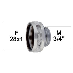 Adaptateur raccord Laiton - Moleté - F28x100 à M3/4''