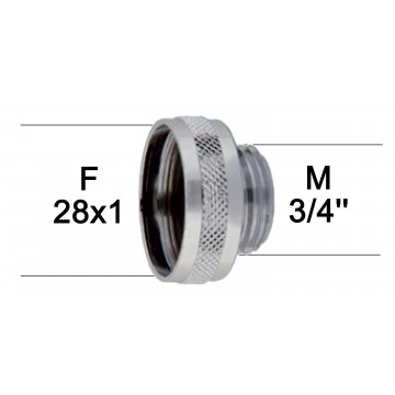 Adaptateur raccord Laiton - Moleté - F28x100 à M3/4''