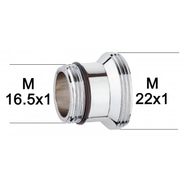 Adaptateur raccord Laiton - M16.5x100 à M22x100