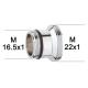 Adaptateur raccord Laiton - F16.5x100 à M22x100