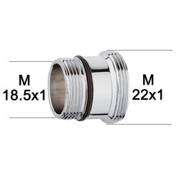 Adaptateur raccord Laiton - M18,5x100 à M22x100