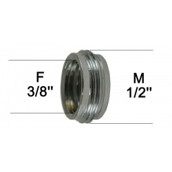 Adaptateur Laiton Plat - F12x17 (3/8'') à M15x21 (1/2'')