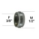 Adaptateur Laiton Plat - F12x17 (3/8'') à M15x21 (1/2'')
