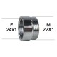 Adaptateur Robinet - Laiton Chromé - F24x100 à M22x100 + joint NBR 24x1