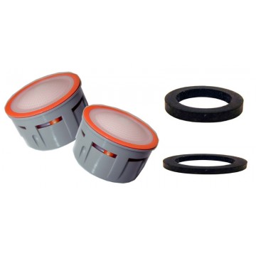 2 x Mousseurs aérateur 2,5 litres F22/M24 - Eco 80% - Recharge - Anticalcaire