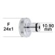 Adaptateur Robinet - Laiton Chromé - F24x100 à Coupleur mâle PALL + joint NBR 24x1
