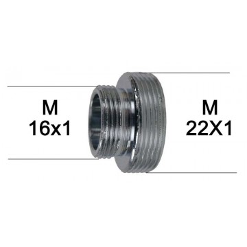 Adaptateur raccord Laiton - M16x100 à M22x100