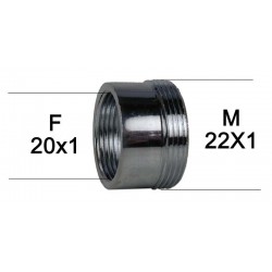 Adaptateur raccord Laiton - F20x100 à M22x100
