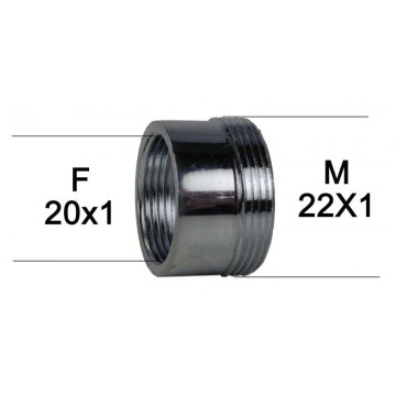 Adaptateur raccord Laiton - F20x100 à M22x100