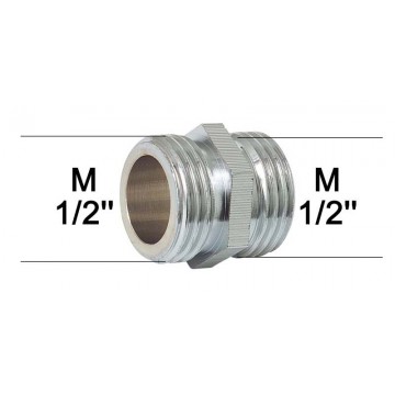 Adaptateur raccord Laiton - 1/2'' mâle à 1/2'' mâle