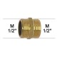 Adaptateur raccord Laiton brut - 1/2'' mâle à 1/2'' mâle