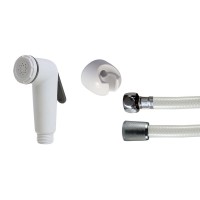 Kit Douchette WC KOS Blanche + Flex 1.20m blanc tressé haute résistance