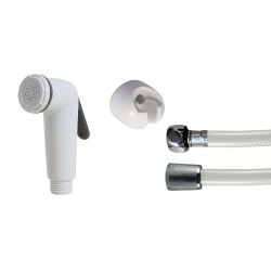 Kit Douchette WC KOS Blanche + Flex 1.20m blanc tressé haute résistance