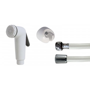 Kit Douchette WC KOS Blanche + Flex 1.20m blanc tressé haute résistance