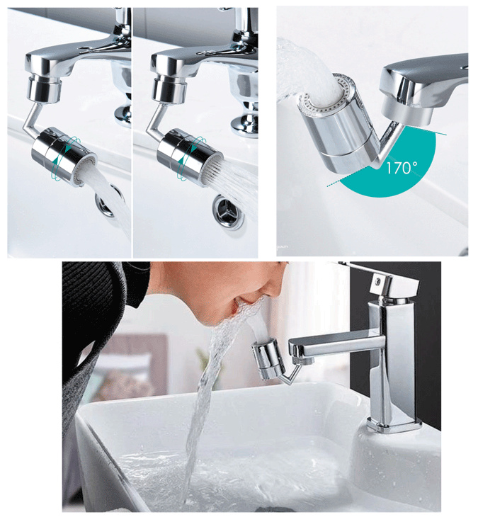 Embout de robinet orientable pour 50% d'économie d'eau sans perte de confort
